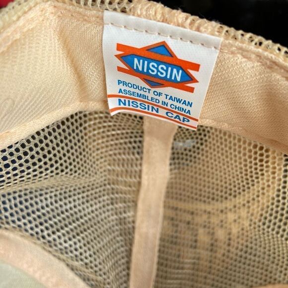 Vintage Nissin Cream Trucker Hat with UGLY Teddybear Patch Adjustable Snap Back - Picture 9 of 10